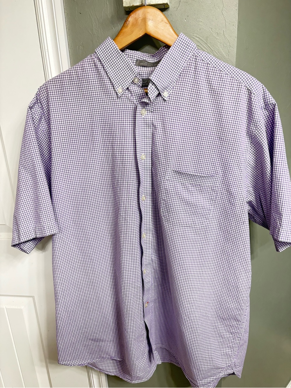 Daniel Cremieux Lavender Gingham Short-Sleeve Button-Down Shirt
